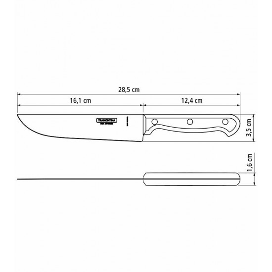 Faca Para Cozinha 6" Ultracorte Tramontina Cabo De Polipropileno Preto